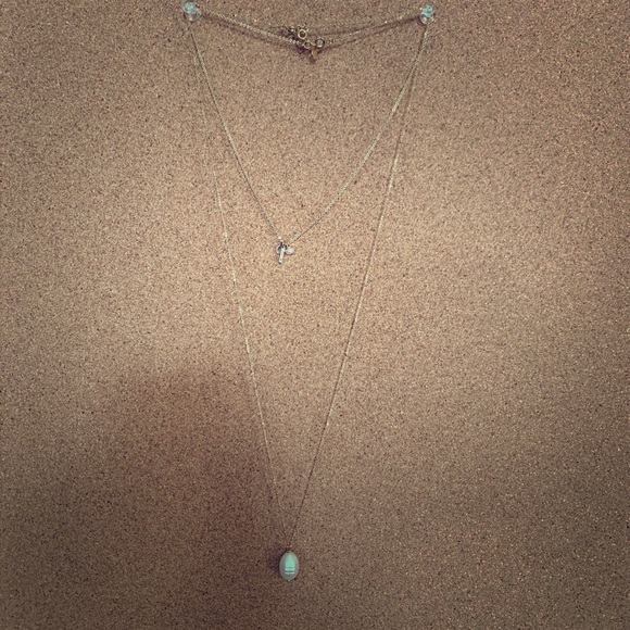 Double necklace with pearl pendant - Picture 1 of 5